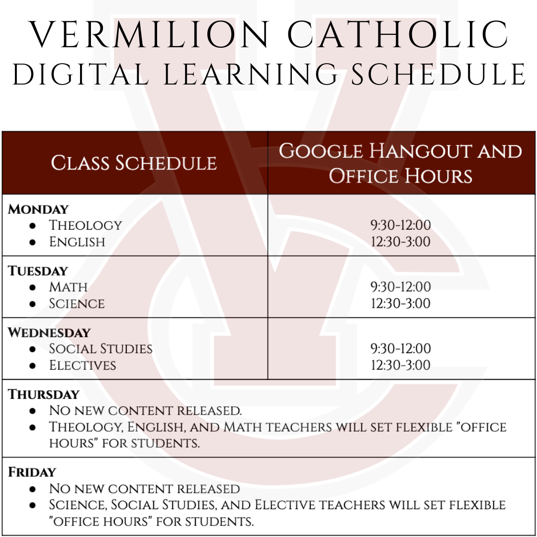 COVID19 Student Resources and Updates Vermilion Catholic High School